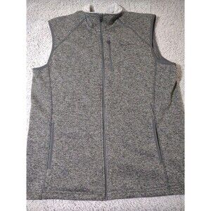Eddie Bauer Fleece Vest Men’s Full Zip Large Charcoal Gray, 3 Zip Pockets